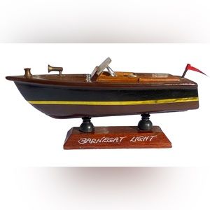 Cape Shore Inc 6” Light Dark Wood Racing Boat Barnegat Light